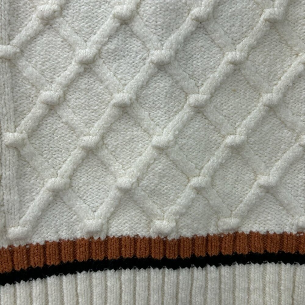 Maeve Anthropologie Willa Cable Knit Vest Size Medium Oversize Preppy Cozy - Picture 16 of 16